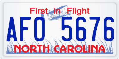 NC license plate AFO5676