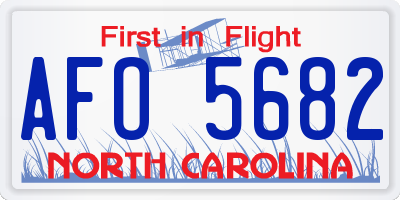 NC license plate AFO5682