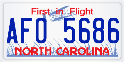 NC license plate AFO5686