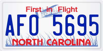 NC license plate AFO5695