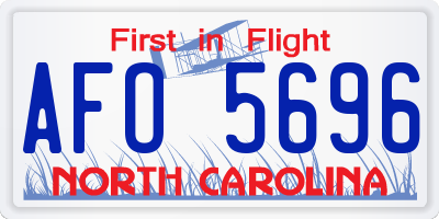 NC license plate AFO5696