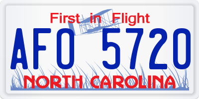 NC license plate AFO5720