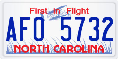 NC license plate AFO5732