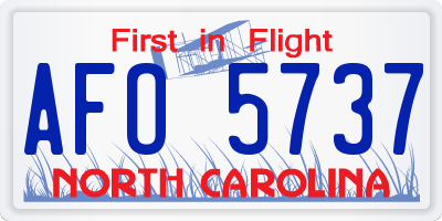 NC license plate AFO5737