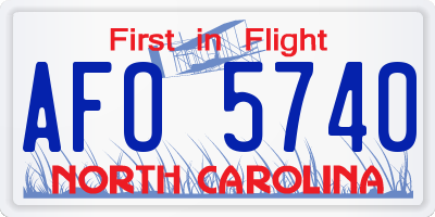 NC license plate AFO5740