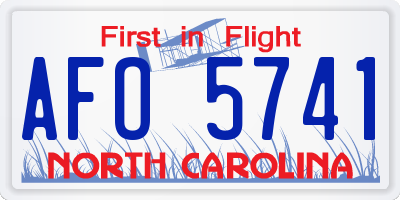 NC license plate AFO5741