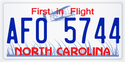 NC license plate AFO5744
