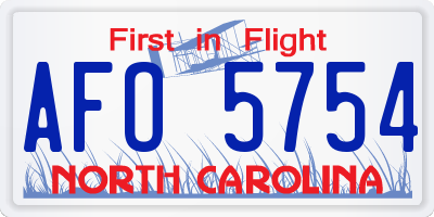 NC license plate AFO5754
