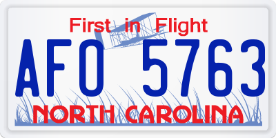 NC license plate AFO5763