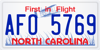 NC license plate AFO5769