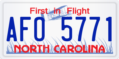 NC license plate AFO5771