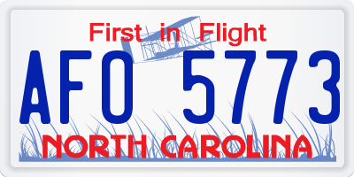 NC license plate AFO5773