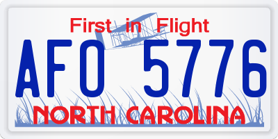 NC license plate AFO5776