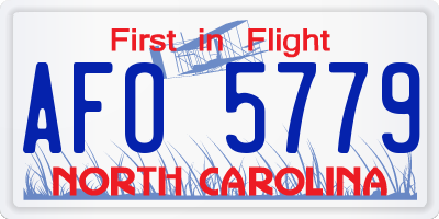 NC license plate AFO5779