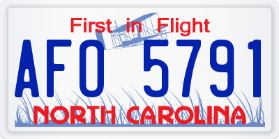 NC license plate AFO5791