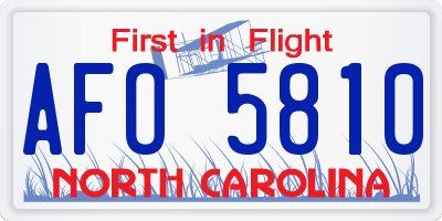 NC license plate AFO5810