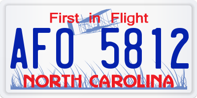 NC license plate AFO5812