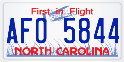 NC license plate AFO5844