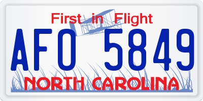 NC license plate AFO5849
