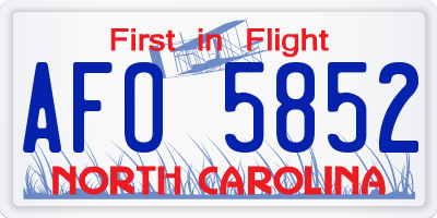 NC license plate AFO5852