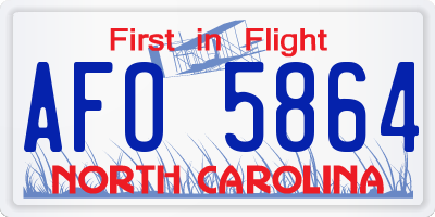 NC license plate AFO5864