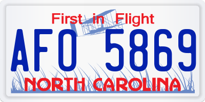 NC license plate AFO5869