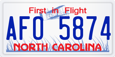 NC license plate AFO5874
