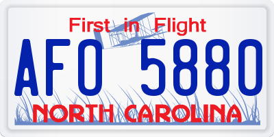 NC license plate AFO5880