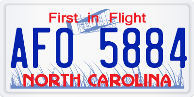 NC license plate AFO5884