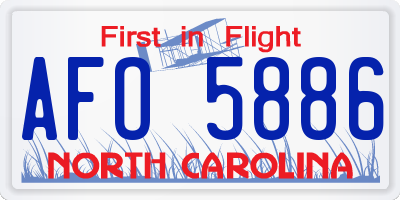 NC license plate AFO5886