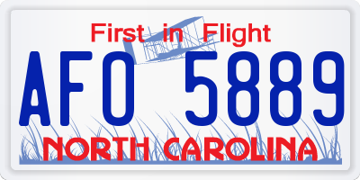 NC license plate AFO5889