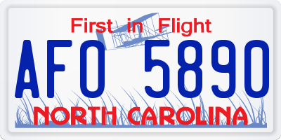 NC license plate AFO5890