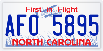 NC license plate AFO5895