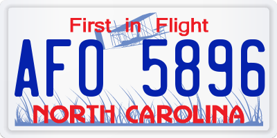 NC license plate AFO5896