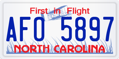 NC license plate AFO5897