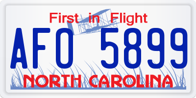 NC license plate AFO5899