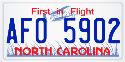 NC license plate AFO5902