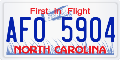 NC license plate AFO5904