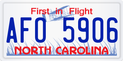 NC license plate AFO5906