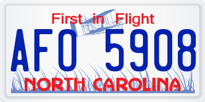 NC license plate AFO5908