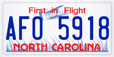 NC license plate AFO5918