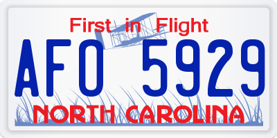 NC license plate AFO5929