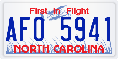 NC license plate AFO5941