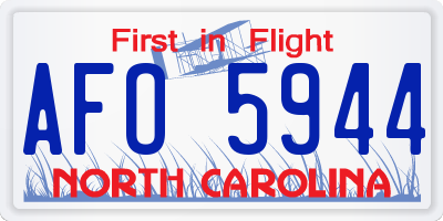 NC license plate AFO5944