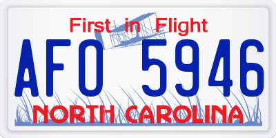 NC license plate AFO5946