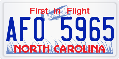 NC license plate AFO5965