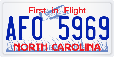 NC license plate AFO5969