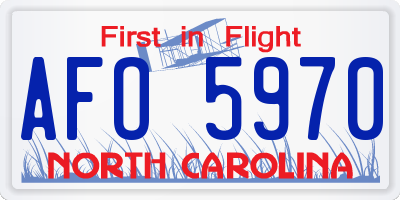 NC license plate AFO5970