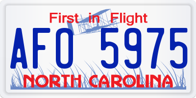 NC license plate AFO5975