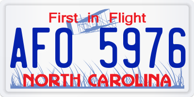 NC license plate AFO5976